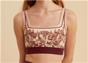 瑜伽边框印花上衣 深红 Rosanna Square-neck Yoga Bra  图片