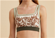 瑜伽边框印花上衣 浅绿 Miranda Square-neck Yoga Bra   图片